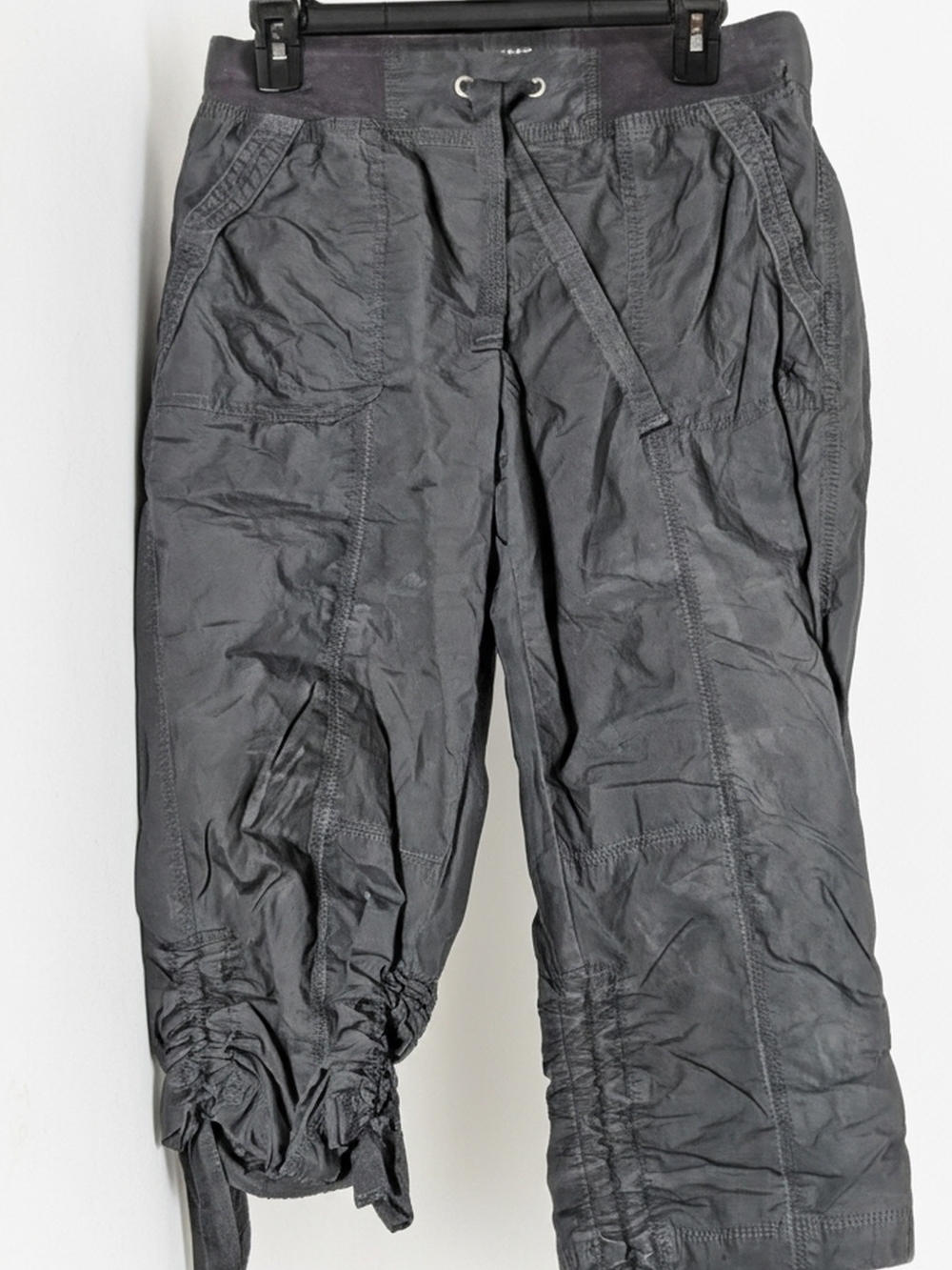 Calvin Klein Women's Charcoal Gray/Deep Blue Drawstring Capris